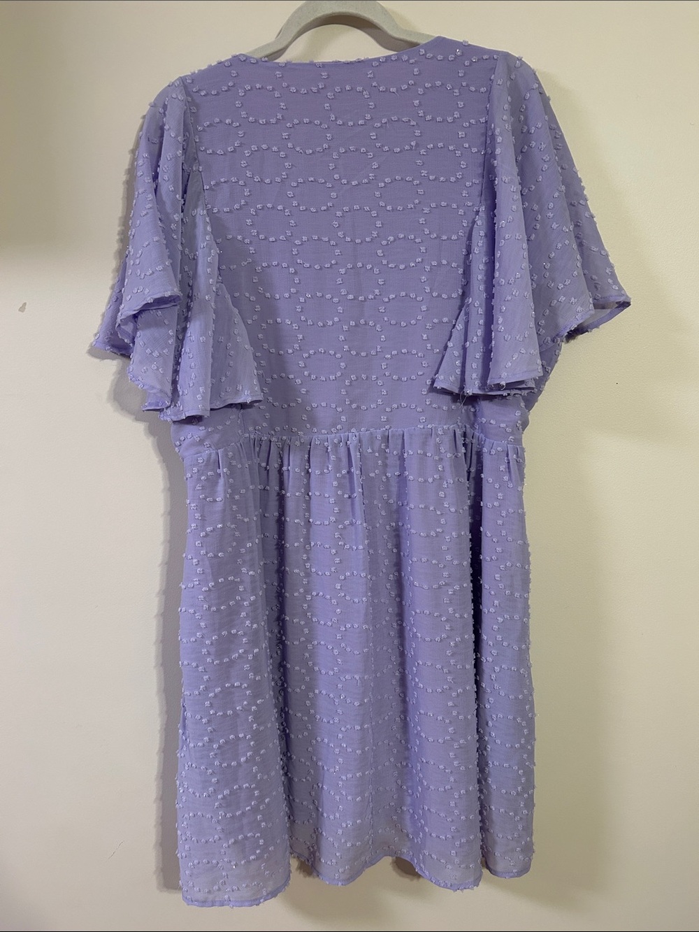 ARULA Lilac Clip Dot Flutter-Sleeve Dress-Size A (1X-16/18) - Picture 3 of 4